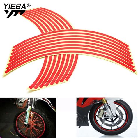 16 Streifen Rad Aufkleber Reflektierende Rim Streifen Band Bike Motorrad 17 18 Zoll Aufkleber F