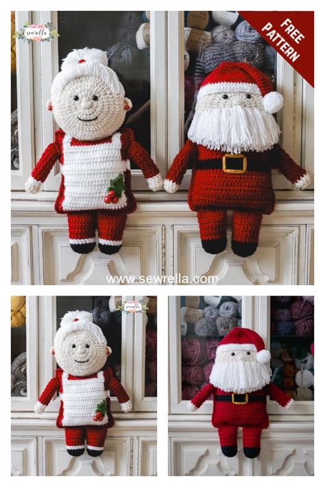 6 Christmas Santa Couple Free Crochet Pattern And Paid