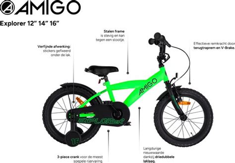 Amigo Explorer Jongensfiets Inch Kinderfiets Voor Tot Jaar