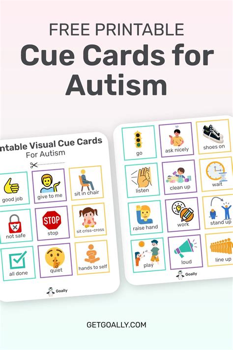 Free printable visual cue cards for autism – Artofit