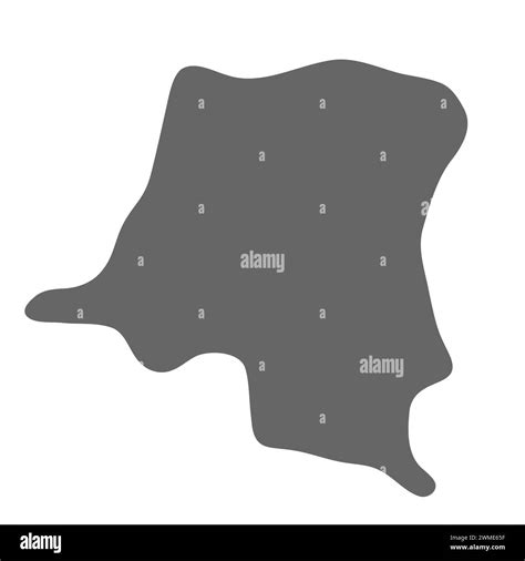 Democratic Republic Of The Congo Country Simplified Map Grey Stylish