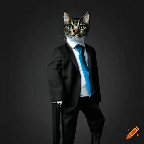 Funny Cat Wearing A Business Suit On Craiyon