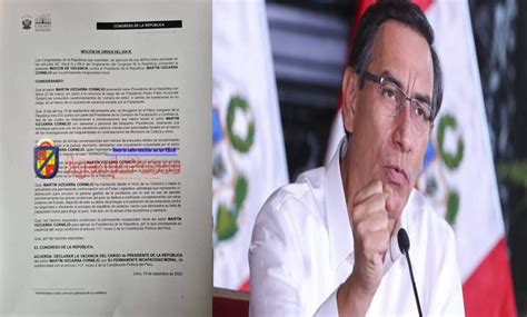 Lima Presentan Moción De Vacancia De Martín Vizcarra Presidente De La