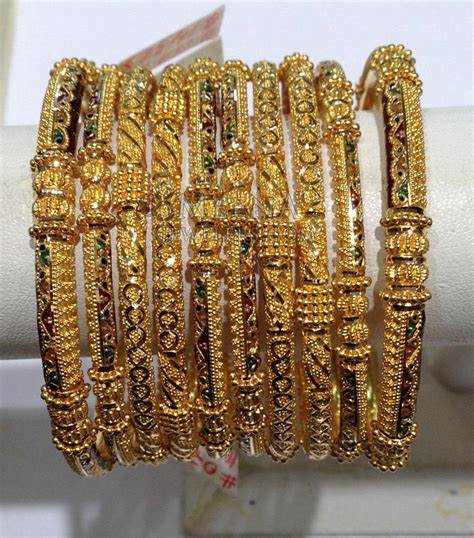 22k Gold Bangles Set 10pcs Bast17792 22k Gold Beautiful Bangles