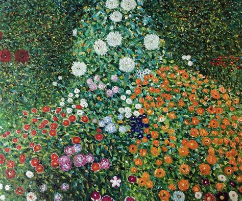 Gustav Klimt, Flower Garden - Hand Painted Oil Painting on Canvas