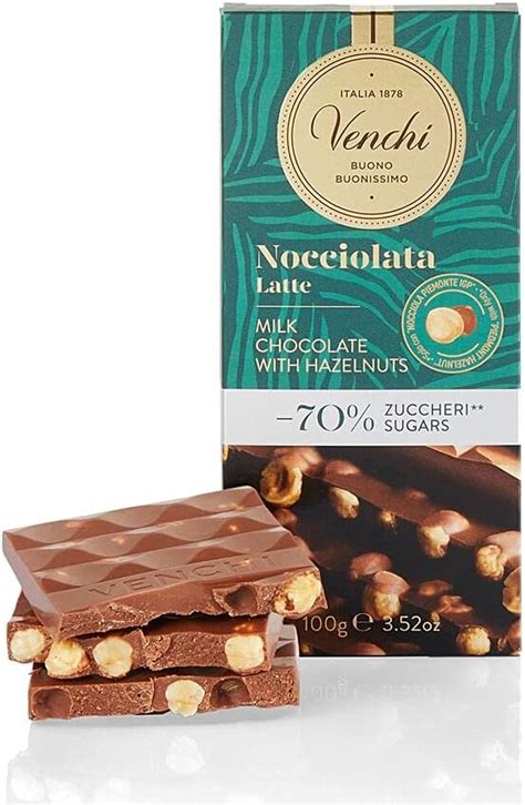 Venchi Tablette De Chocolat Lait Noisettes 70 De Sucres 100 G