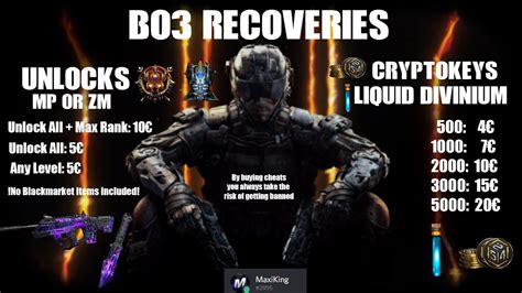 Pc Black Ops 3 Mod Menu Unlock All Divinium Cryptokeys Youtube