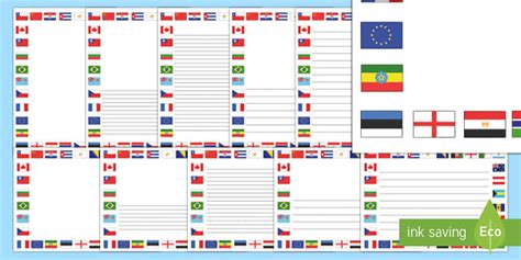 Flags Of the World Page Borders