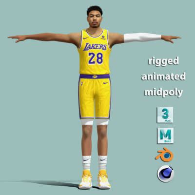 T Pose Rigged Rui Hachimura Los Angeles Lakers 23 3D Model By Tranduyhieu