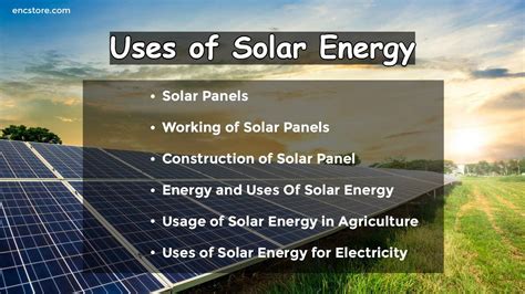 Uses Of Solar Energy In India