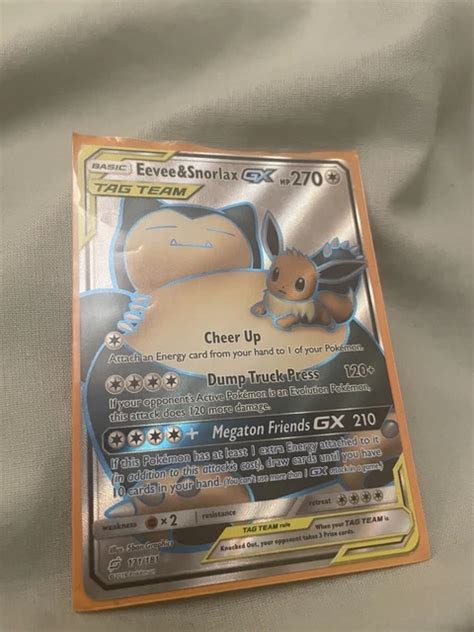 PokÉmon Cards Snorlax And Eevee Tag Team Gx £6500 Picclick Uk