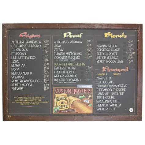 COFFEE MENU BOARD / DIEDRICH / LARGE | Air Designs