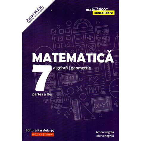 Matematica Algebra Geometrie Clasa A VII A Consolidare Partea A II