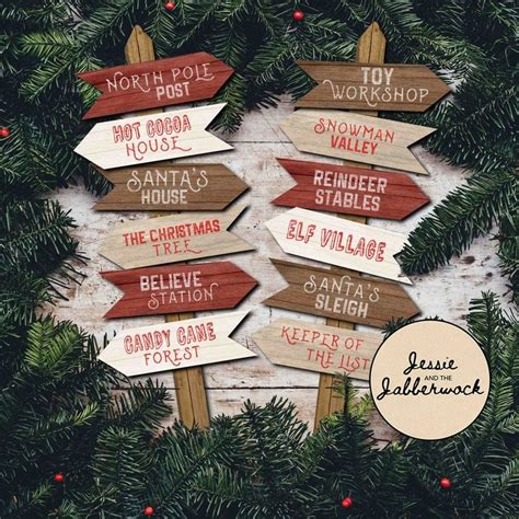 North Pole Santa S Workshop Directional Signs Party Pack Etsy