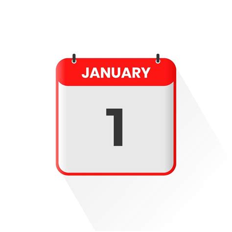 1st January calendar icon. January 1 calendar Date Month icon vector illustrator 12920908 Vector ...