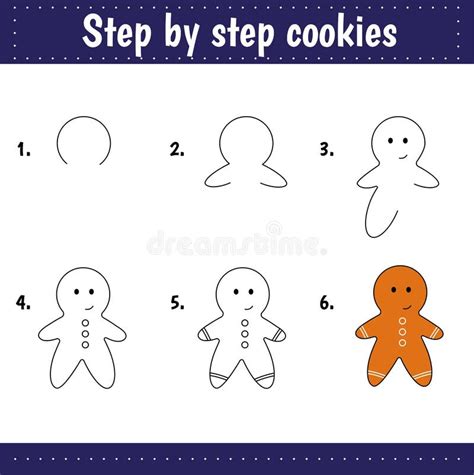 How To Draw Cookie Stock Vector Illustration Of Cartoon