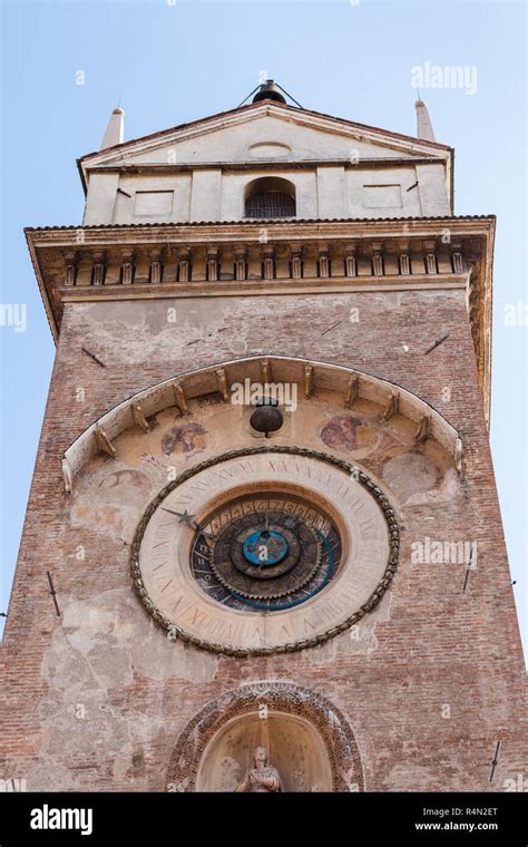 Torre Dell Orologio Clock Tower In Mantua City Stock Photo Alamy