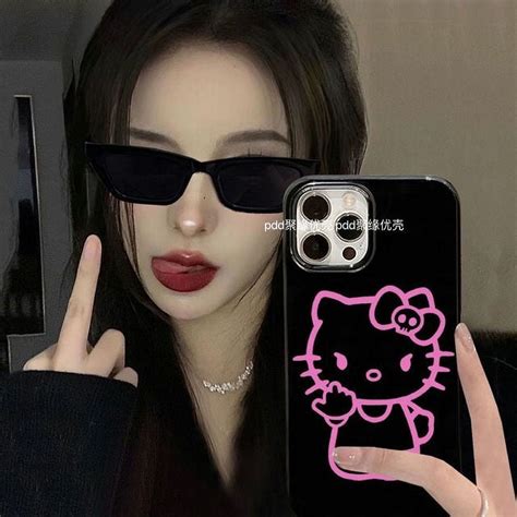 Hot Girl Hello Kitty Iphone 14 Anti Fall 13promax All Inclusive 11 Kawaii 12 Phone Case Xsmax Xr