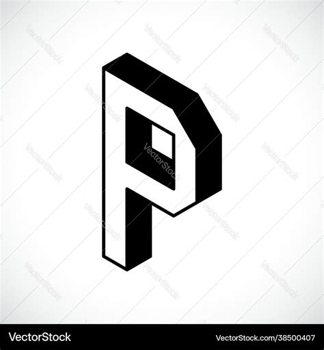 3d letter p logo icon design template element Vector Image