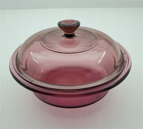 CorningWare Cranberry Vision 24 Oz Pyrex Casserole Dish With Lid V 30