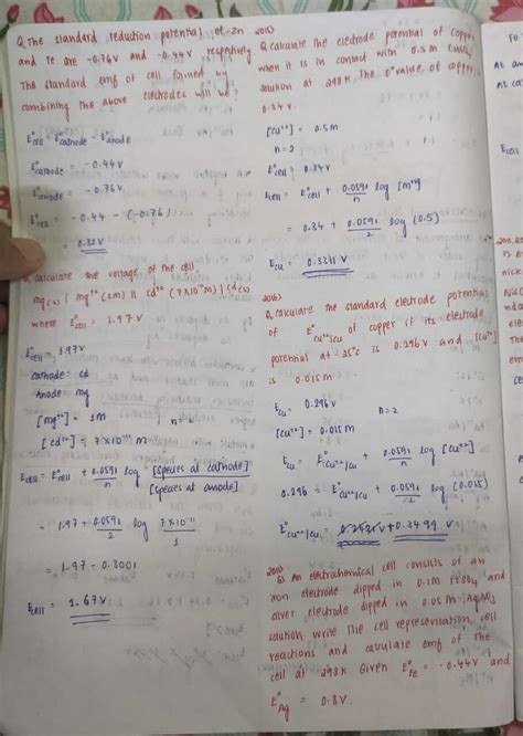 Electrochemistry And Energy Storage Devices Vtu Based Handwrittennotes In