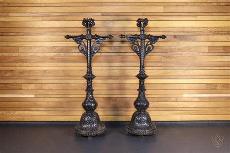 Highly Decorative Pair of Victorian Cast Iron Lampposts - WM10536 ...