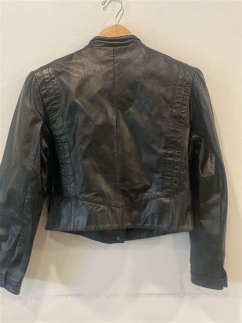 Vintage Wilsons Leather Jacket Asymmetric Zipper Fron Gem