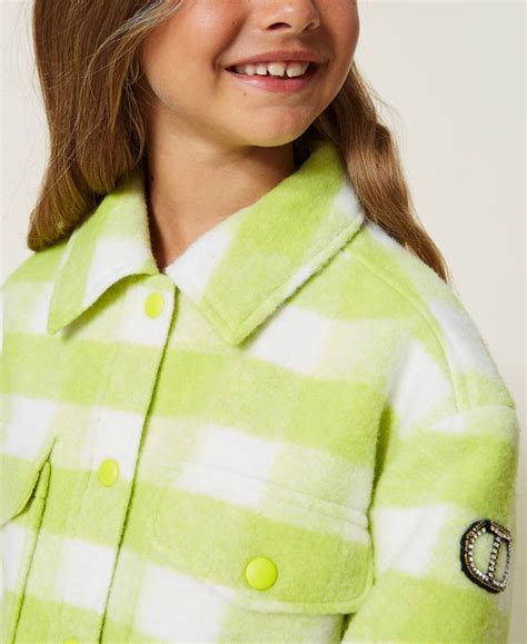 Chaqueta Sobrecamisa De Cuadros Niña Verde Twinset Milano