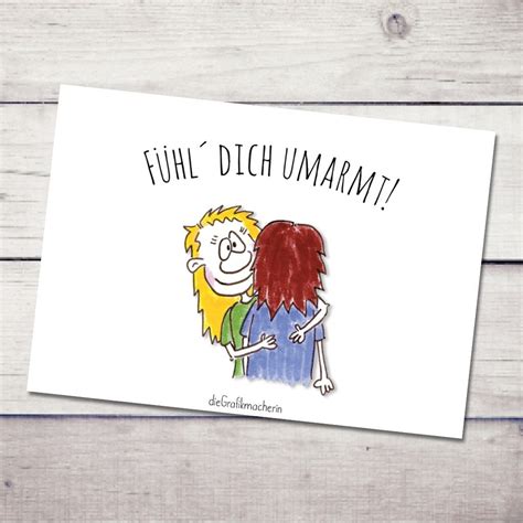 Karte Fühl dich umarmt liebevolle Umarmung dieGrafikmacherin