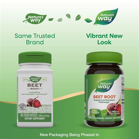 Nature S Way Beet Root Supports Antioxidant Pathways 1 000 Mg Per