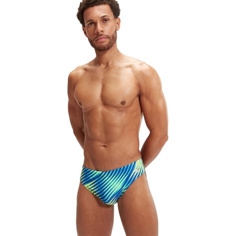 Speedo Allover Digital Cm Brief Men Black True Cobalt Bike