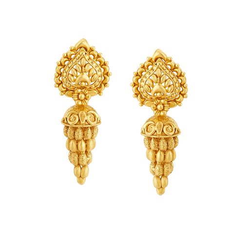 Buy Meticulous 22 Karat Yellow Gold Antique Earrings At Best Price Tanishq Us