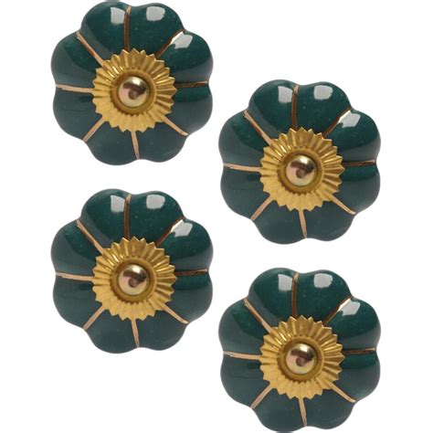 Boutons De Porte Classique Pour Meubles Fleur Lot De Vert Fonc