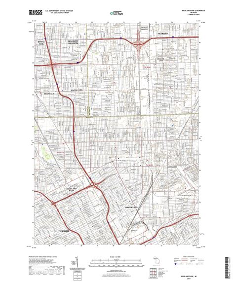 Highland Park Michigan US Topo Map – MyTopo Map Store