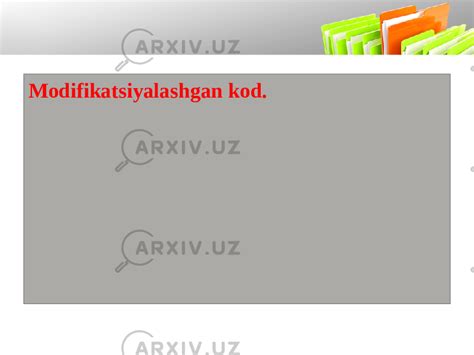 Modifikatsiylashgan Kod Informatika Va At Slaydlar