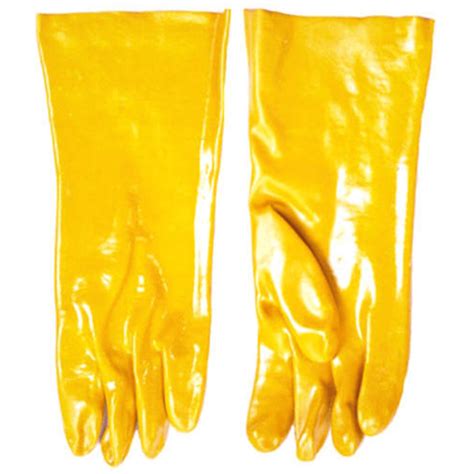 Yellow And Back Plain Pvc Hand Glove Size Medium Finger Type Full