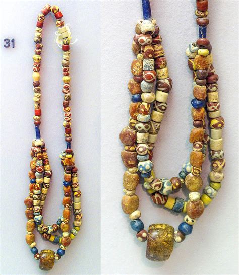 Anglo Saxon Glass Bead Necklace From Eastry House In The Dover Museum