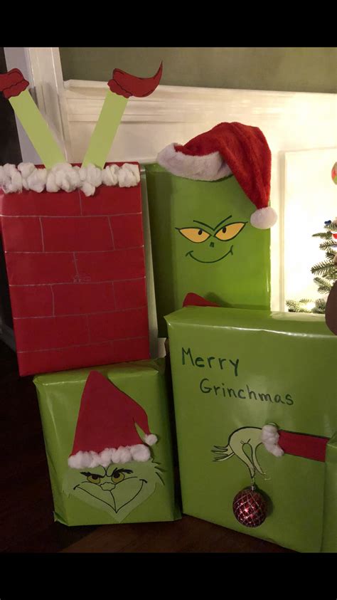 Diy Grinch Wrapping For Christmas Presents