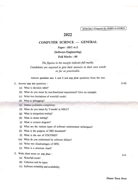 File Cu 2022 B Sc General Computer Science Semester 5 Paper Sec A 2