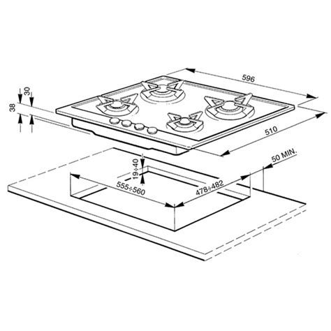 SMEG GAS HOB P64ES POLISHED STAINLESS STEEL 60 CM PIANO DESIGN FAB