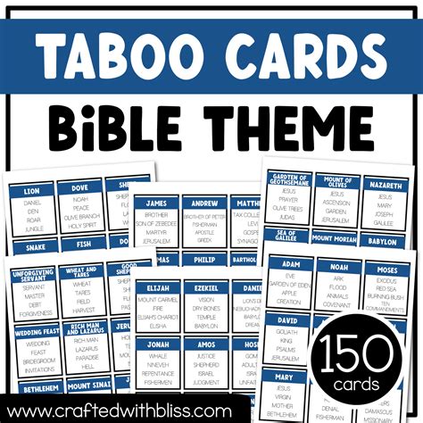 Bible Taboo Party Game 150 Cards Christian Fun Friday Ice Breaker Brai