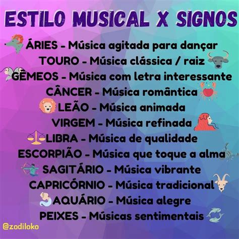 O Estilo Musical De Cada Signo Ries Touro C Ncer G Meos Le O