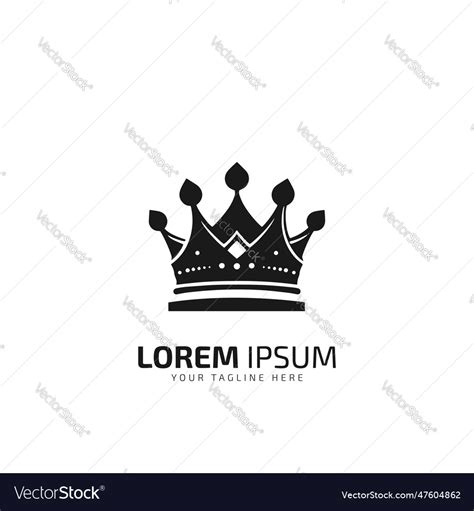 Crown Minimal Logo Icon Silhouette Isolated Vector Image