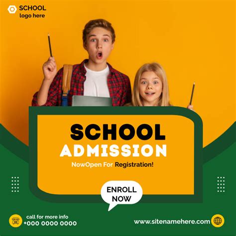 School Admission Poster Template Postermywall