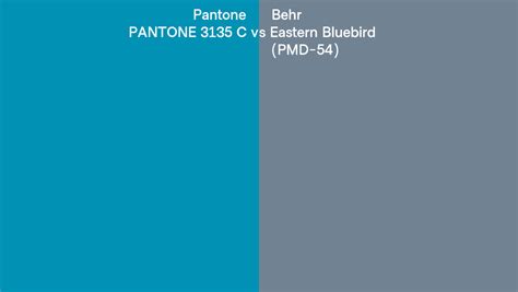 Pantone 3135 C Vs Behr Eastern Bluebird PMD 54 Side By Side Comparison