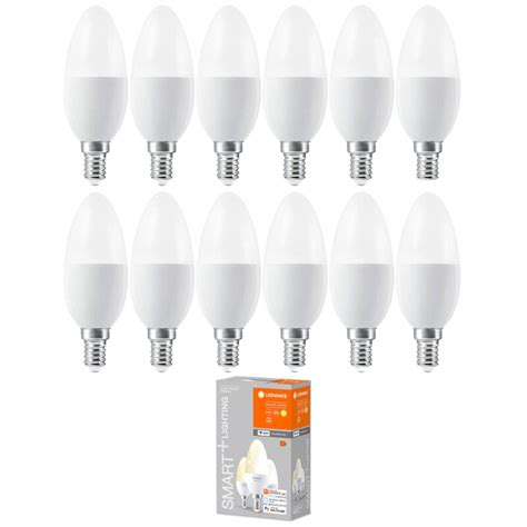 12 x Ledvance LED Smart Kerze 4 9W 40W E14 matt 470lm warmweiß 270