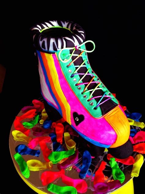 Funky Fluro Roller Skate Birthday Cake By A Sinful Of Sugar Adelaide