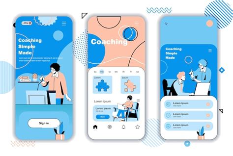 Premium Vector Coaching Concept Onboarding Screens For Mobile App