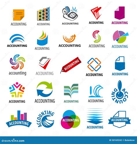 Collection Of Vector Logos Accounting Report Stock Vector - Image: 50169242