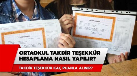 Takdir teşekkür kaç puanla alınır Ortaokul takdir teşekkür hesaplama